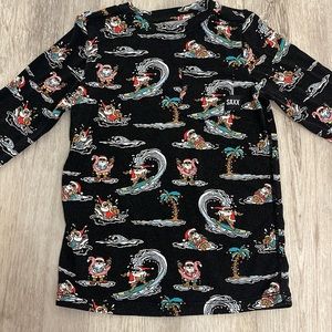 Saxx Boys 6/7 long sleeve surfing tropical Santa shirt